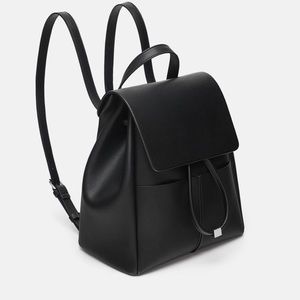 Zara Black Vegan Leather Backpack